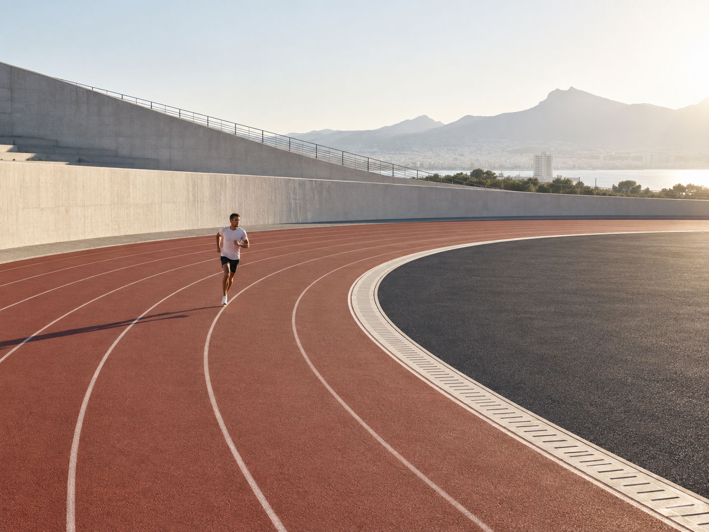 A lap before the day begins.