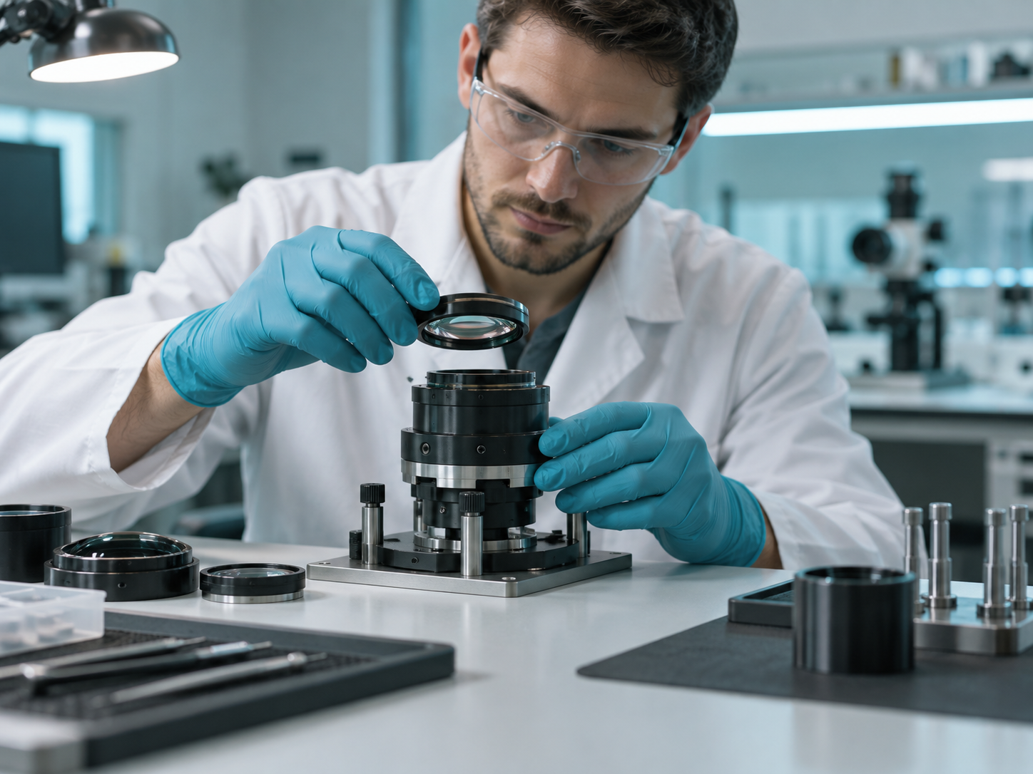 Optical instrument assembly and care