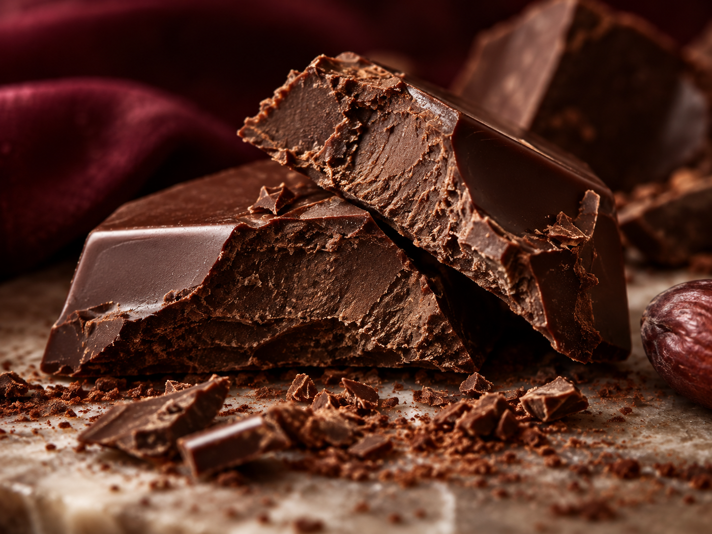 Chocolate texture and ingredient detail