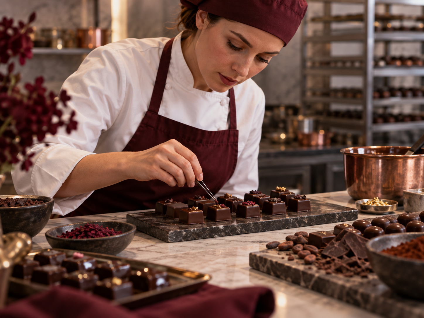 Chocolate being made in the atelier